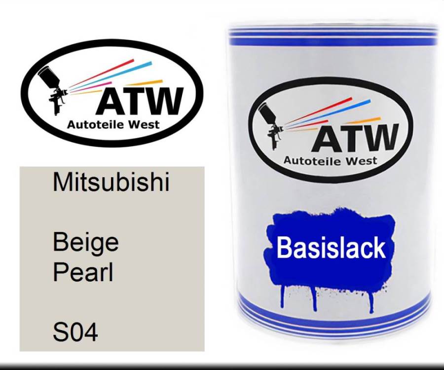 Mitsubishi, Beige Pearl, S04: 500ml Lackdose, von ATW Autoteile West.